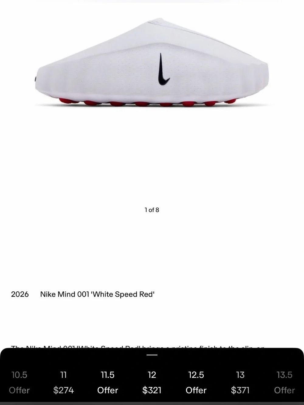 Nike White Slide Sandals with Black Swoosh Mind slides 100 authentic never worn